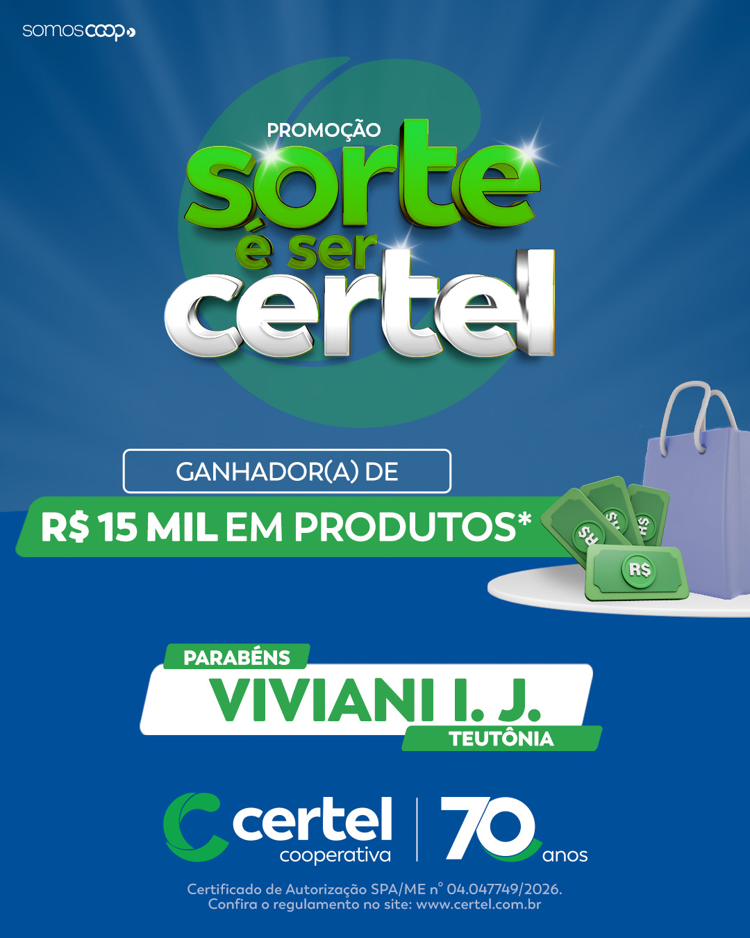 Conhecido o segundo ganhador da promoção Sorte É Ser Certel