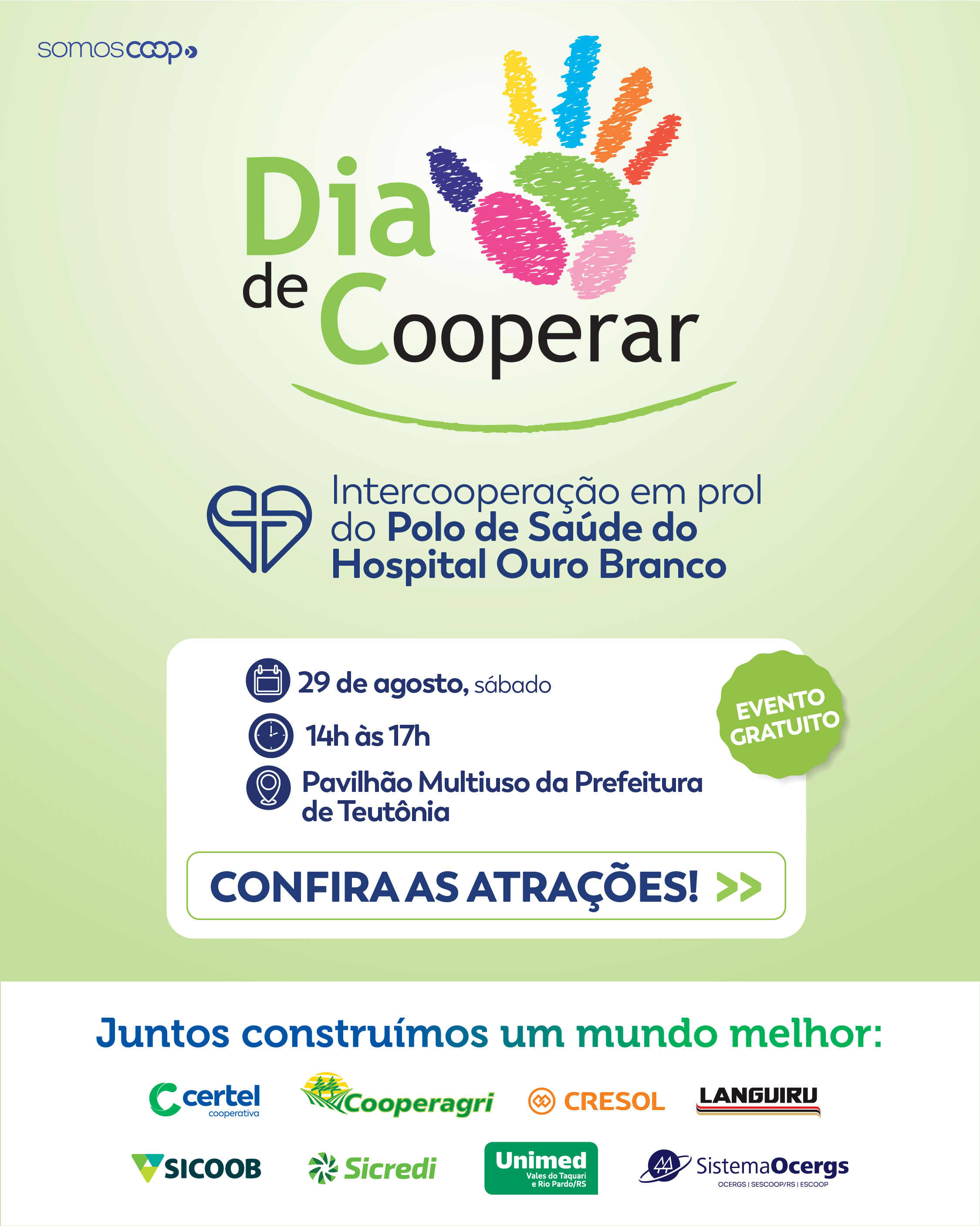 Dia C: Intercooperação em prol do Polo de Saúde do Hospital Ouro Branco realizará evento gratuito no dia 29 de agosto